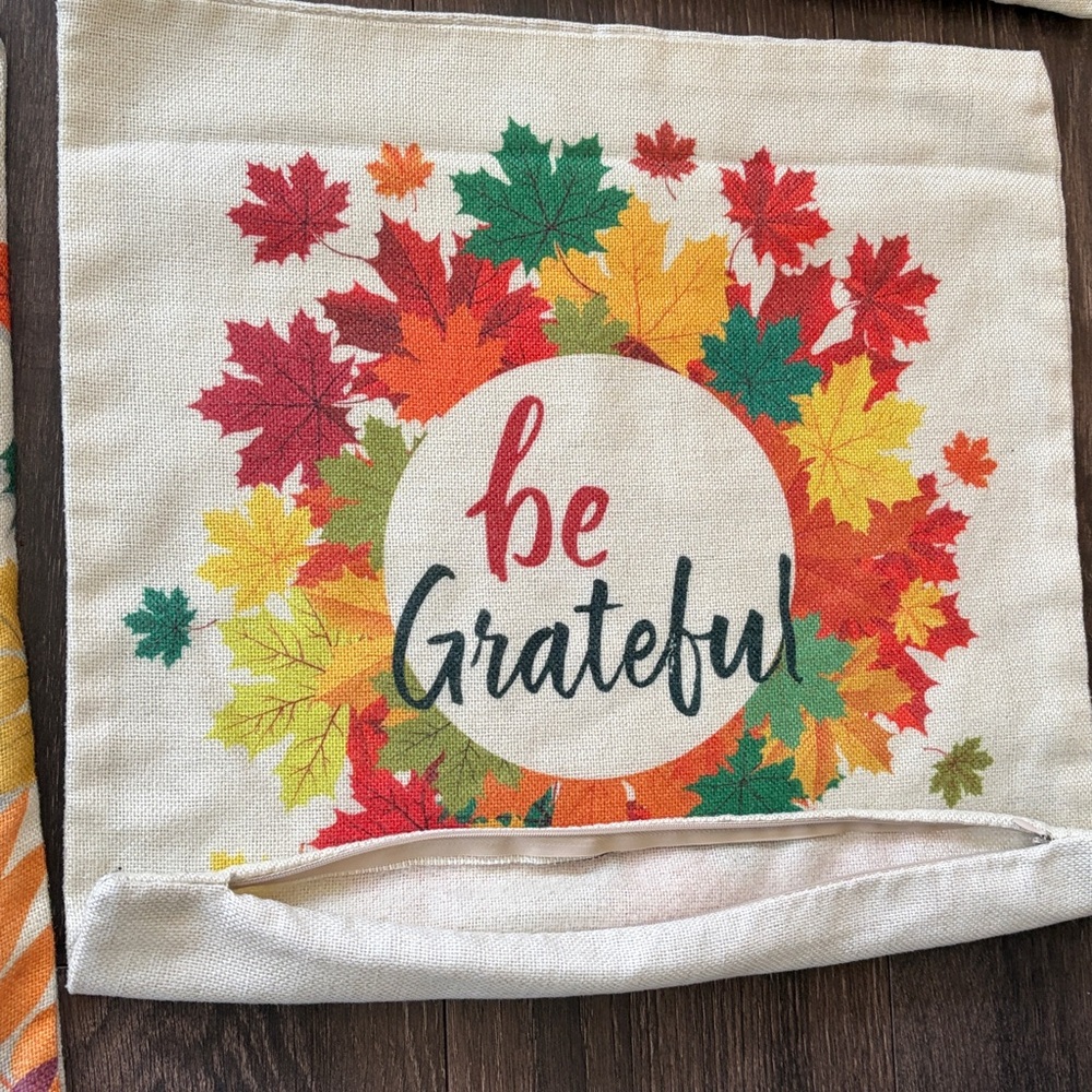 Set of 4 Autumn Themed Pillow Covers - Picture 2 of 3